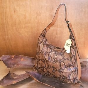 Brown Snake Skin Hobo Purse